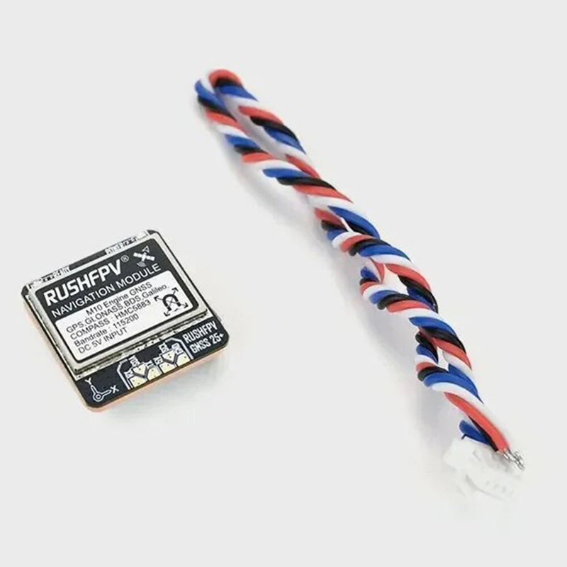 RUSHFPV GNSS PRO UBX NMEA M10 Dual Protocol GPS Module Built-in Ceramic Antenna 5883 Compass for RC Airplane Car FPV Racing Drone