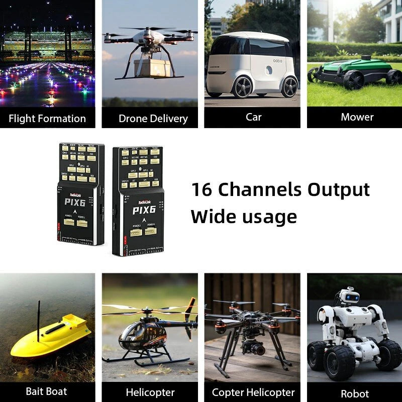 Radiolink PIX6 Open-source Flight Controller Built-in Dual Gyroscope Support ArduPilot for RC Multi-Rotor Drone Airplane Helicopter Car Boat