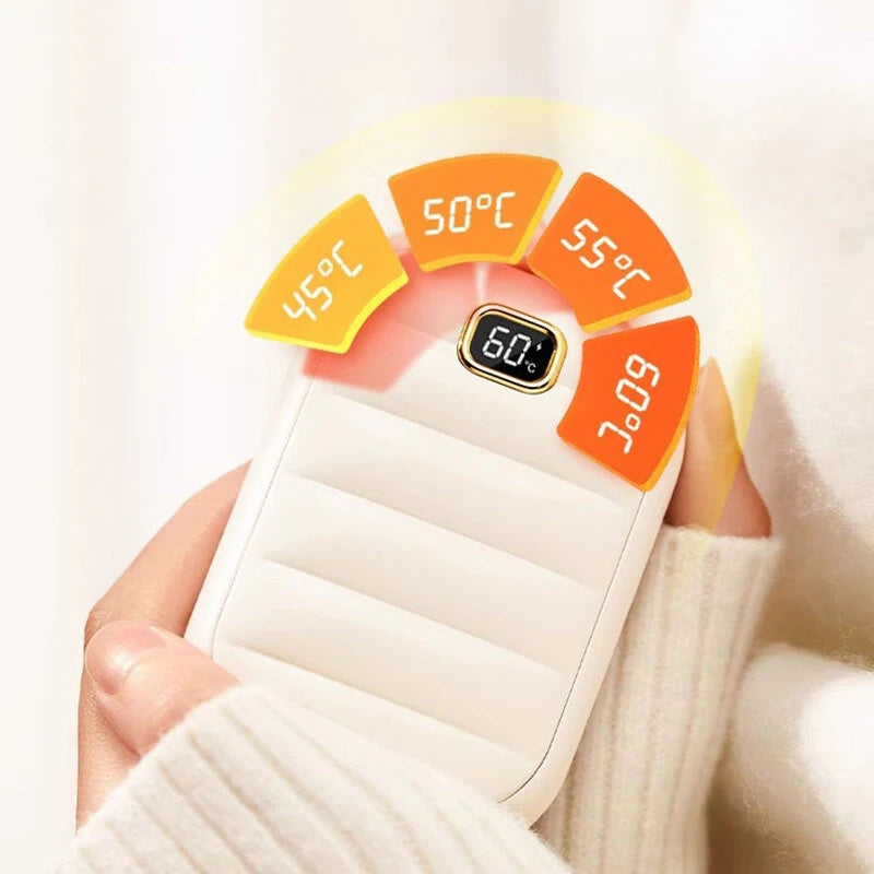 2 In 1 Portable Hand Warmer 4000MAH Double-sided Heating Hand Warmer Mini Heater Hand Warmer Electric Type C Rechargeable
