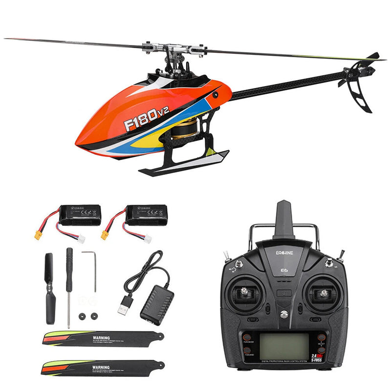 Eachine & YXZNRC F180 V2 6CH 3D6G System Dual Brushless Direct Drive Motor Flybarless RC Helicopter RTF Compatible with FUTABA S-FHSS