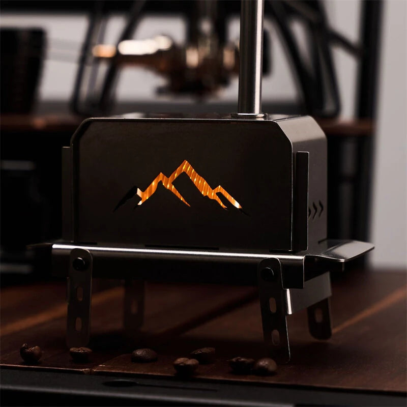 Portable Mini Stainless Steel Outdoor Wood Stove,Decorative Incense Holder for Christmas Tree and Elk Table Ornament for Camping Hiking