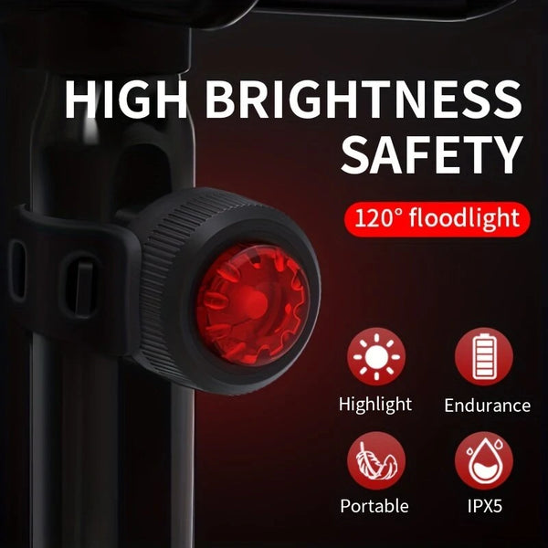 2023 New A08 Bike Taillight Red LED Super Brightness IPX5 Waterproof 3 Light Modes Bicycle Flashlight for Night Cycling