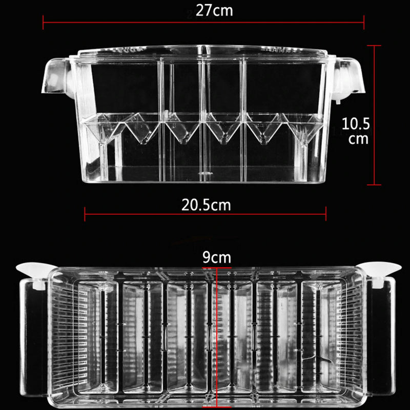10.6inch Aquarium Tank Transparent Fish Breeding Isolation Incubator Fish Hatchery
