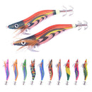 ZANLURE 10pcs Luminous Wooden Shrimp Fishing Lures Artificial Squid Hook Hard Bait for Octopus Cuttlefish