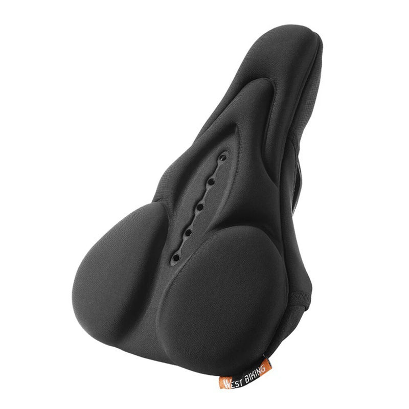 WEST BIKING Comfty High Elastic Silicone Bicycle Saddle Cover Soft Breathable Bike Seat Cushion With Rainproof Cover for Road MTB Outdoor Riding