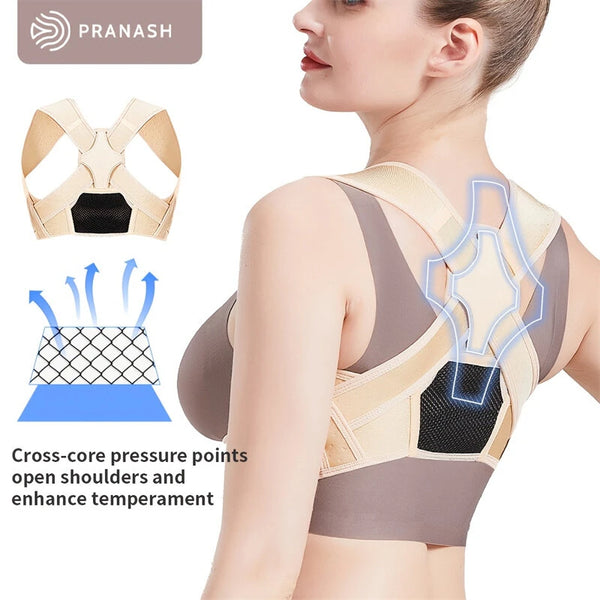 PRANASH X2 Upgraded Posture Corrector Adjustable Back Support Belt Spine Back Shoulder Brace Support Belts Adult Invisible Hunchback Belts for Sport Recovery