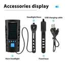 Bikight 4 in 1 Solar Bike Headlight 2400mAh Battery Power Bank 3 Light Modes Waterproof Bicycle Front Light with 130db Horn for MTB Bike Motorcycle Electric Vehicle