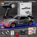 88RC 911 RTR 1/43 2.4G 4WD Drift RC Car Gyro Alloy Body Shell Desktop Full Proportional Mini Race LED Light Radio Control High-Speed Motor On-Road Racing Vehicle Model Boys Gifts Toys