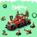 6 in 1 Christmas Train Model Building Blocks Bricks Sets Classic Dolls Kids Toys Gift