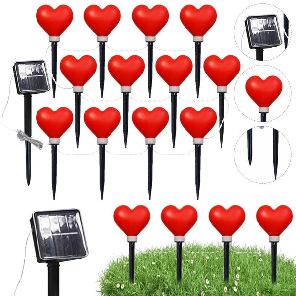 1 To 12 Red Love Valentine'S Day Courtyard Garden Decorative Light Love Ground Plug Lights IP65 Waterproof