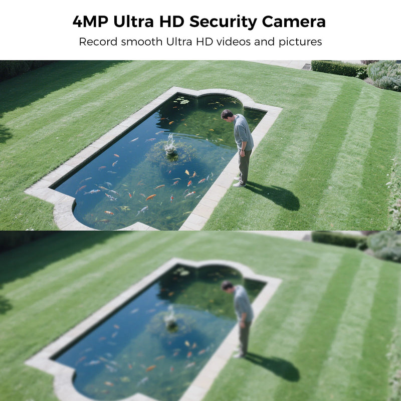 Hiseeu WTD904D 4MP Pixels Solar Powered Wireless WIFI IP Camera with Color Night Vision PIR Motion Alerts 5200mAh Battery Low power consumption IP66 Waterproof Security Camera