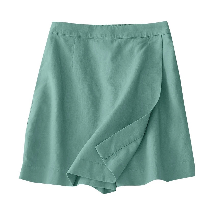 ZANZEA Women Commute Back Elastic Waist Solid Summer Casual Skirt Shorts