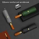 16-Bone Double Fully Automatic Rain Umbrella Keel Wooden Handle Sun Protection Umbrellas Large Folding Business Umbrella For Sunny Rainy Days