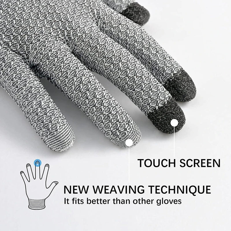 1 Pair Anti-cut Protective Kitchen Gloves 5 Level Protection Cutting Kitchen Gloves Safety Protection Hand Gloves Garden Safety