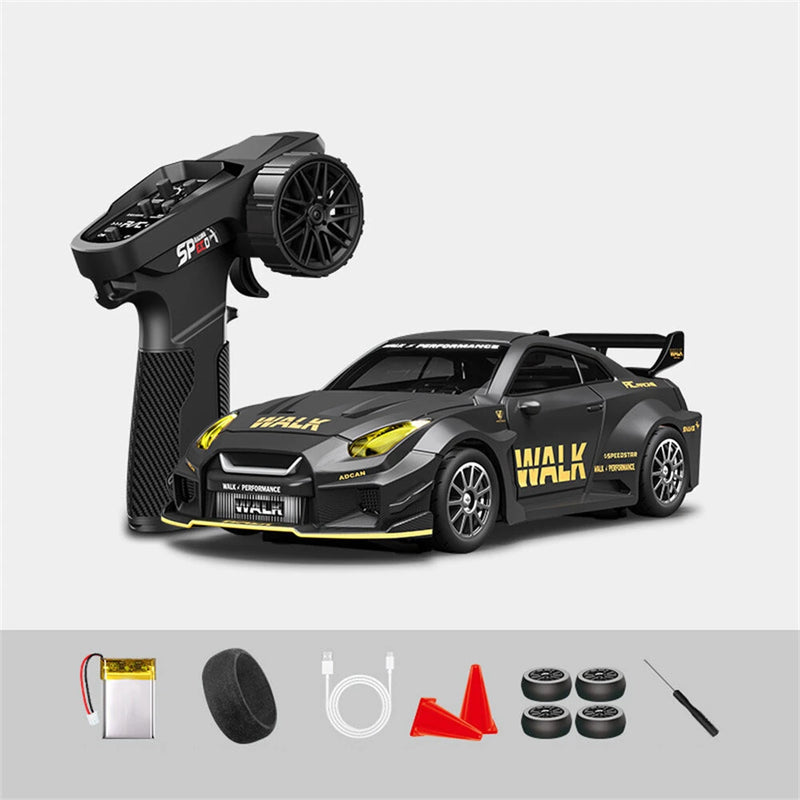 Hstar D43-02 RTR 1/43 2.4G 4WD Drift RC Car Gyro Mini Full Proportional Alloy Body Shell LED Light Remote Control High-Speed Motor On-Road Racing Vehicle Model Boys Gifts Toys