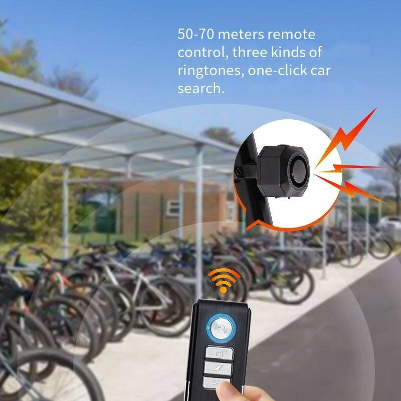 XANES 110dB Bicycle Anti-theft Alarm Lock Wireless Control 70m Range 180 Days Standby USB Rechargeable Waterproof Vibration Alarm for Electric Scooter Bicycle Motorcycle Security Device