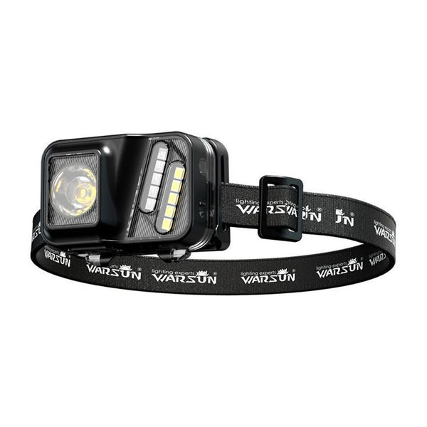 WARSUN 750 Lumens Rechargeable Lightweight Headlamp with Motion Sensor Running & Helmet Light LED Head Torch 5 Modes for Night Running Fishing Camping Cycling Work