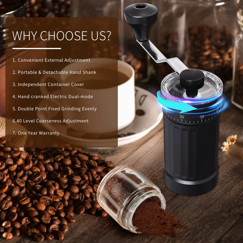 Comfook Manual Coffee Grinder 40-Gear Adjustment Ceramic Grinding Core Home Coffee Utensils