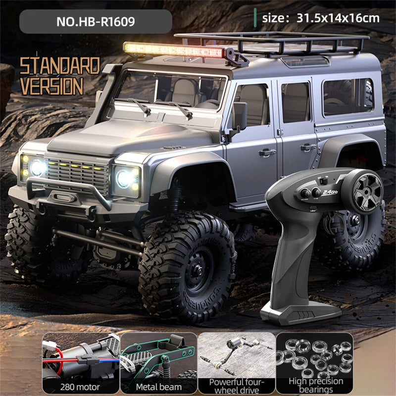 HB Toys RTR R1607/8/9 1/16 2.4G 4WD RC Car Full Proportional Rock Crawler LED Light Off-Road Climbing Truck Vehicles Models Toys