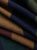 Women Vintage Striped Artsy O-Neck Short Sleeve Green Mid-Calf Length Dress