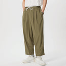 INCERUN Men Pants Retro Casual Wide Leg Cotton Linen Loose Pants Casual Solid Color Men's Pants