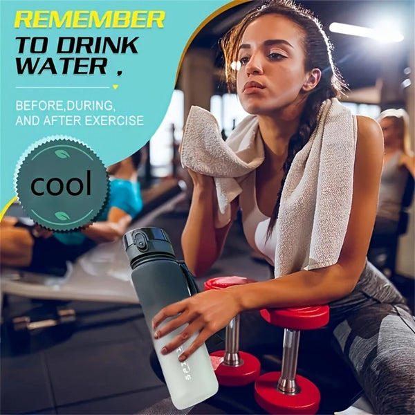 IPRee 1L Large Capacity Sports Water Bottle Leak Proof Colorful Plastic Cup Drinking Outdoor Travel Portable Gym Fitness Jugs