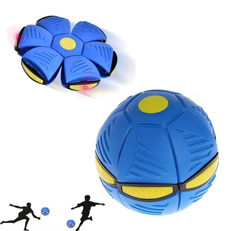 Magic Transforming UFO LED Light Flying Saucer Ball Stress Relief Outdoor Toy Unisex Plastic Deformation Flat Dual Modes Fun