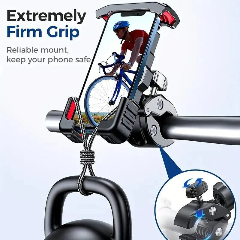 XANES Bicycle Handlebar Phone Holder Adjustable Shockproof Extremely Firm Grip Mobile Stand for MTB Motorcycle