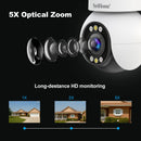 Srihome SH051 4MP HD Dual Band WiFi Security Camera 5X Optical Zoom PTZ IP Cam Auto Tracking Color Night Vision Two-way Audio IP65 Waterproof Outdoors CCTV Baby Monitor Cameras