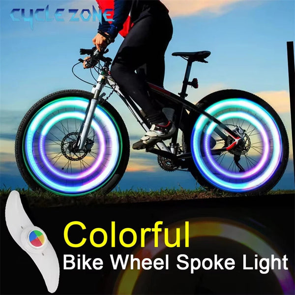 BIKIGHT LED Bicycle Wheel Tire Colorful Light Waterproof Willow Shape Bicycle Tyre Flash Decoration Warning Light for Night Cycling