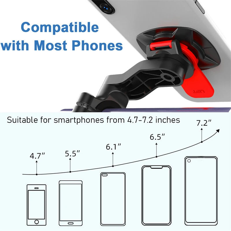 XANES Rotatable Bicycle Phone Holder 4.7"-7.2" inch Phone Shockproof Non-slip Motorcycle Holder Handlebar Mount Safety Lock Phone Holder