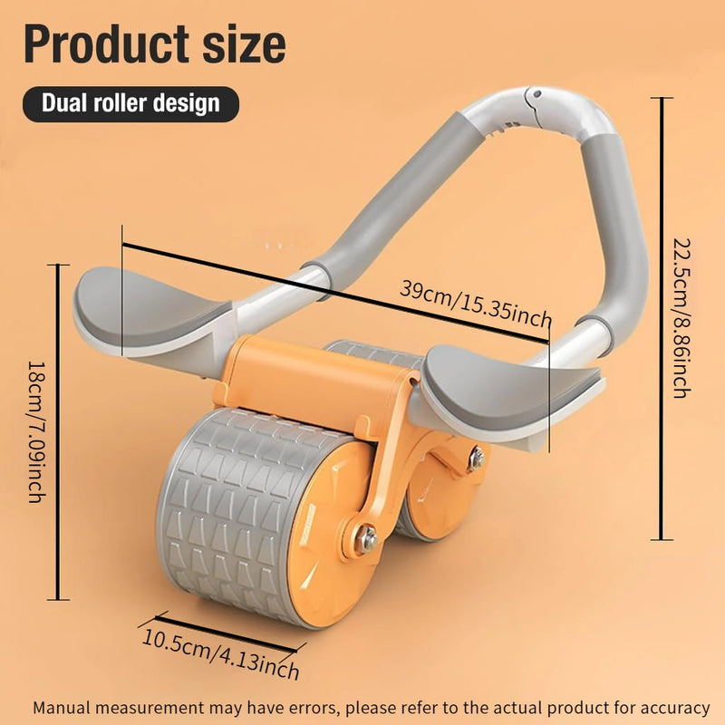 KALOAD 2 Wheel Automatic Rebound Smart Counting Abdominal Elbow Support with Phone Holder Flat Plate Exercise Wheel Silence Abdominal Wheel for Home Gym