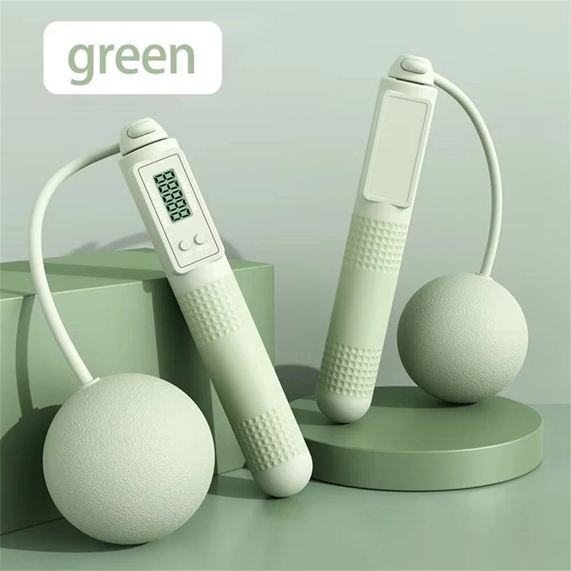 KALOAD Smart Screen Counting Cordless Skipping Rope 60mm Weighted Ball Anti-Skid Handle Silicone Speed Rope Portable Lightweight Unisex Weight for Indoor Outdoor