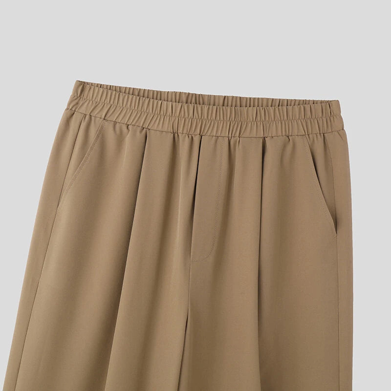 INCERUN Men's Two-piece Outfits, Suit Collar Draped Short Sleeve Shirt + Pant, Casual Comfy Loose Suits For Summer