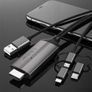 MiraScreen 3-in-1 USB to HDTV Cable 1080P HD Video Conversion Cable Same Screen Cable TV Computer 2 Meters Screen Projection Cable