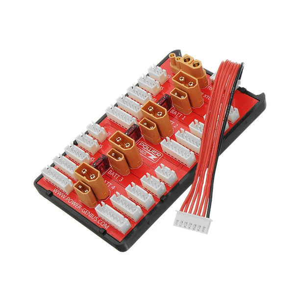 2 IN 1 PG Parallel Charging Board XT30 XT60 Plug Supports 4 Packs 2-8S Lipo Battery