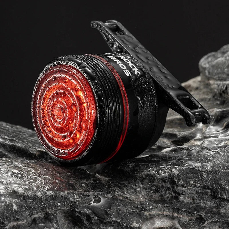 ROCKBROS BL-S2 Smart Brake Sensing Bike Taillight 400mAh Battery  Touch Control Light Sensing 6 Lighting Modes IPX6 Waterproof Type-C Rechargeable Vibration Sensor Bicycle Rear Light