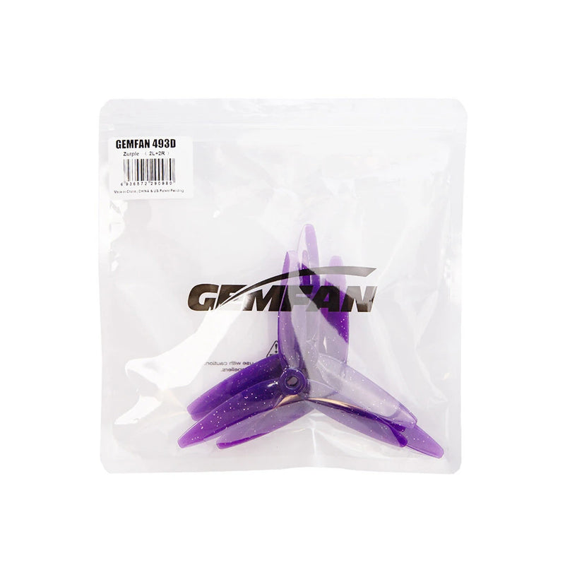 2 Pairs / 6 Pairs Gemfan 493D Zoe 4932 5 Inch 3-blades 3D PC Propeller 5mm Holes for Small-sized Dual-rotor Freestyle Racing FPV Drones