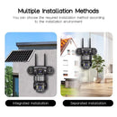 Guudgo V380 12MP Tri-Lens Solar Powered PTZ Security Camera Wireless WiFi/4G PIR Motion Detect Two Way Audio IP66 Waterproof Outdoors CCTV Surveillance Cameras