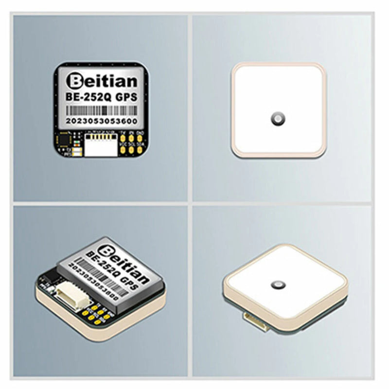 Beitian BE-252Q GPS Module With QMC5883 Compass NMEA UBX Dual Protocol M10050 Chip Drone UAV GNSS Receiver Module for FPV Return Rescue Racing Drone RC Airplane Compatible F4 F7 Flight Controller
