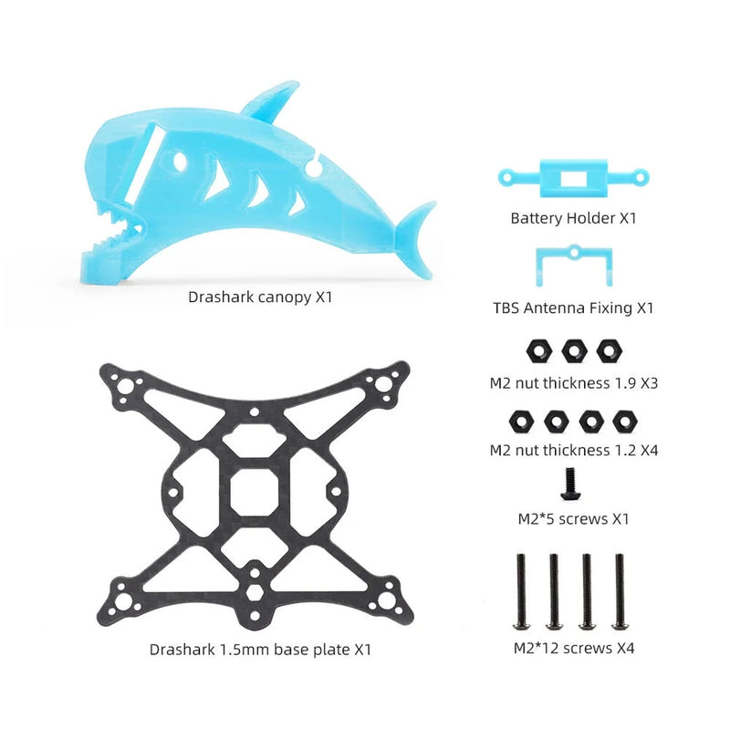 HGLRC Drashark 75mm Wheelbase 1.6 Inch Frame Kit for FPV Racing Drone