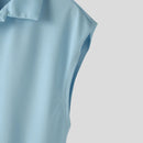 INCERUN Mens Lapel Tank Top Fashion-forward Casual Men's Vest Collection Korean Style Solid Color V-Neck Tank Top