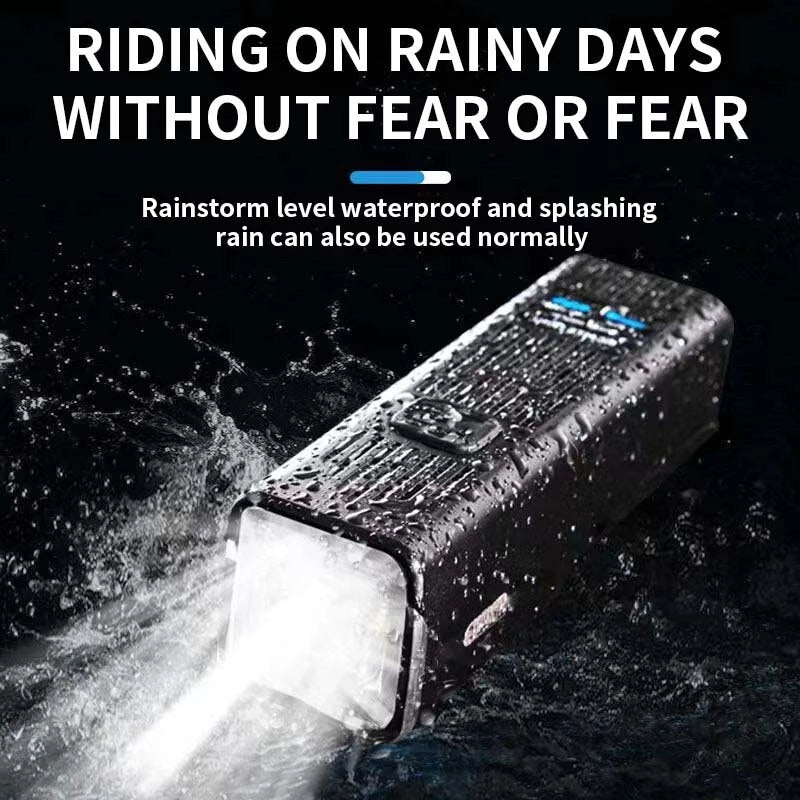 BENGGUO 2 in 1 Wired Control Bike Headlight 2000mAh Power Bank Handlebar Flashlight USB Charging IPX4 Waterproof with Bell for Mountain Cycling Night Safe Riding