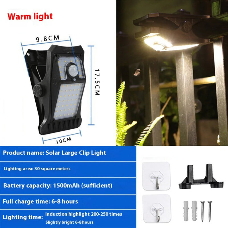 IPRee Multifunctional Solar Clip Light Outdoor Portable Waterproof Sensor Lamp Courtyard Garden Lamp Patio Home Camping Wall Lights
