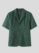 INCERUN Men Sets Short Sleeve Men Suit & Pant Mens Fashion Simple Solid Color Suits Two Pieces Outfits  Men's Casual Suits S-5XL