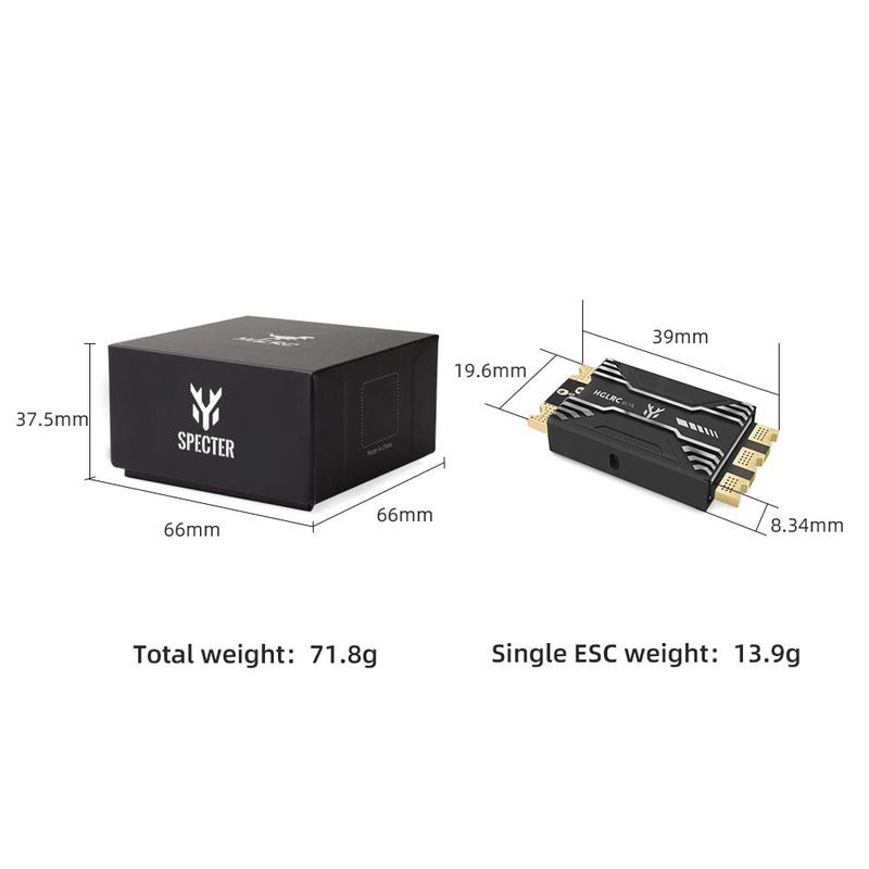 HGLRC SPECTER 90A 2-8S 32.9 BLheli_32 Single ESC / 30.5x30.5mm 5V 12V BEC Distribution Board for FPV Racing Drone