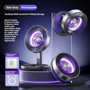 Tevorex Foldable Air Circulation Fan USB Rechargeable 9 Blades 5 Speeds Quiet Desk Fan with LED Display for Home Office Bedroom
