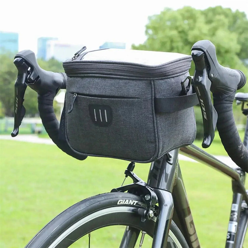 5L Bicycle Handlebar Bag Large Capacity Waterproof Phone Case Holder 6.7 Inches Touchscreen Cycling Package for MTB Road Bike
