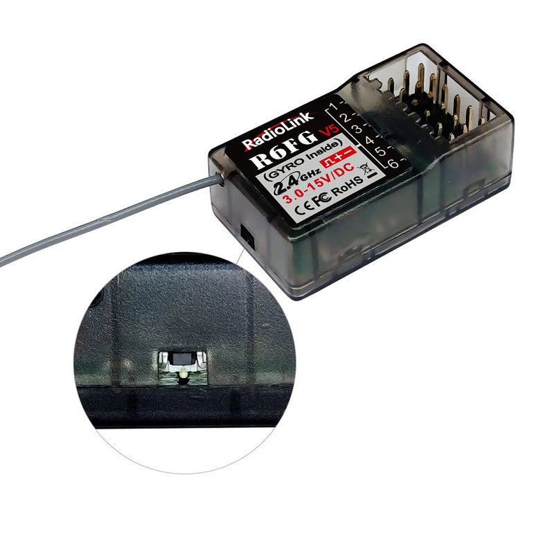 Radiolink R6FG 2.4GHz 6CH FHSS Long Range Reveiver with Gyro for RC Car Boat RC8X RC6GS V2/V3 RC4GS V2/V3 T8FB T8S Transmitter