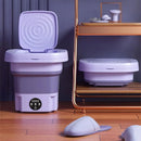 Portable Folding Mini Washing Machine 10W with Spin-Dry 8L Capacity Compact Design for Small Items Easy Operation Available in Lavender and Mint Green 110V or 220V Plug Option